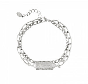 Stainless steel armband Amour Silver