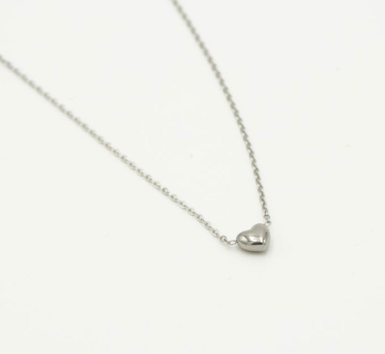 Mooie Stainless steel ketting “Silver heart”