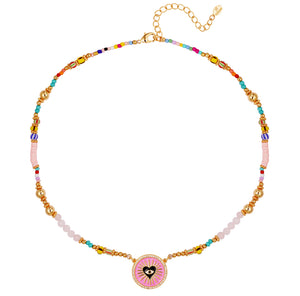 Mooie Heart-eye ketting met kralen