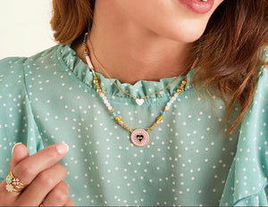 Mooie Heart-eye ketting met kralen