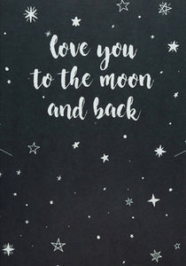 Sieraden kaart “Love you to the moon and back “