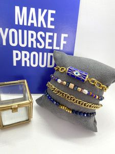 Prachtige Message bead bracelet “Blue eye”