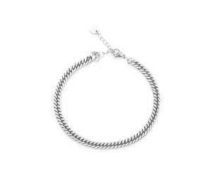 Stainless steel fijne zilverkleurige chain armband