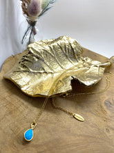 Afbeelding in Gallery-weergave laden, Prachte Edelsteen ketting 65cm met een Turkoois hanger
