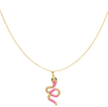 Afbeelding in Gallery-weergave laden, Goudkleurige Snake ketting “pink”
