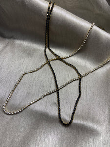 Mooie fijne Stainless steel ketting met witte zirkonia