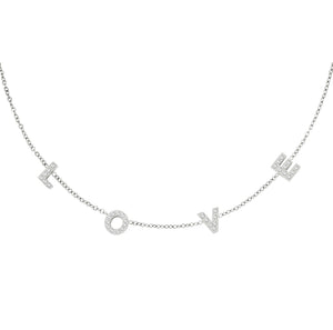 Stainless steel ketting LOVE “Silver”