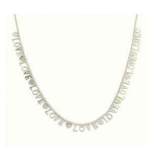 Mooie Stainless steel ketting “love all over”