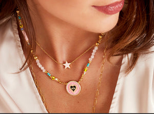 Mooie Heart-eye ketting met kralen