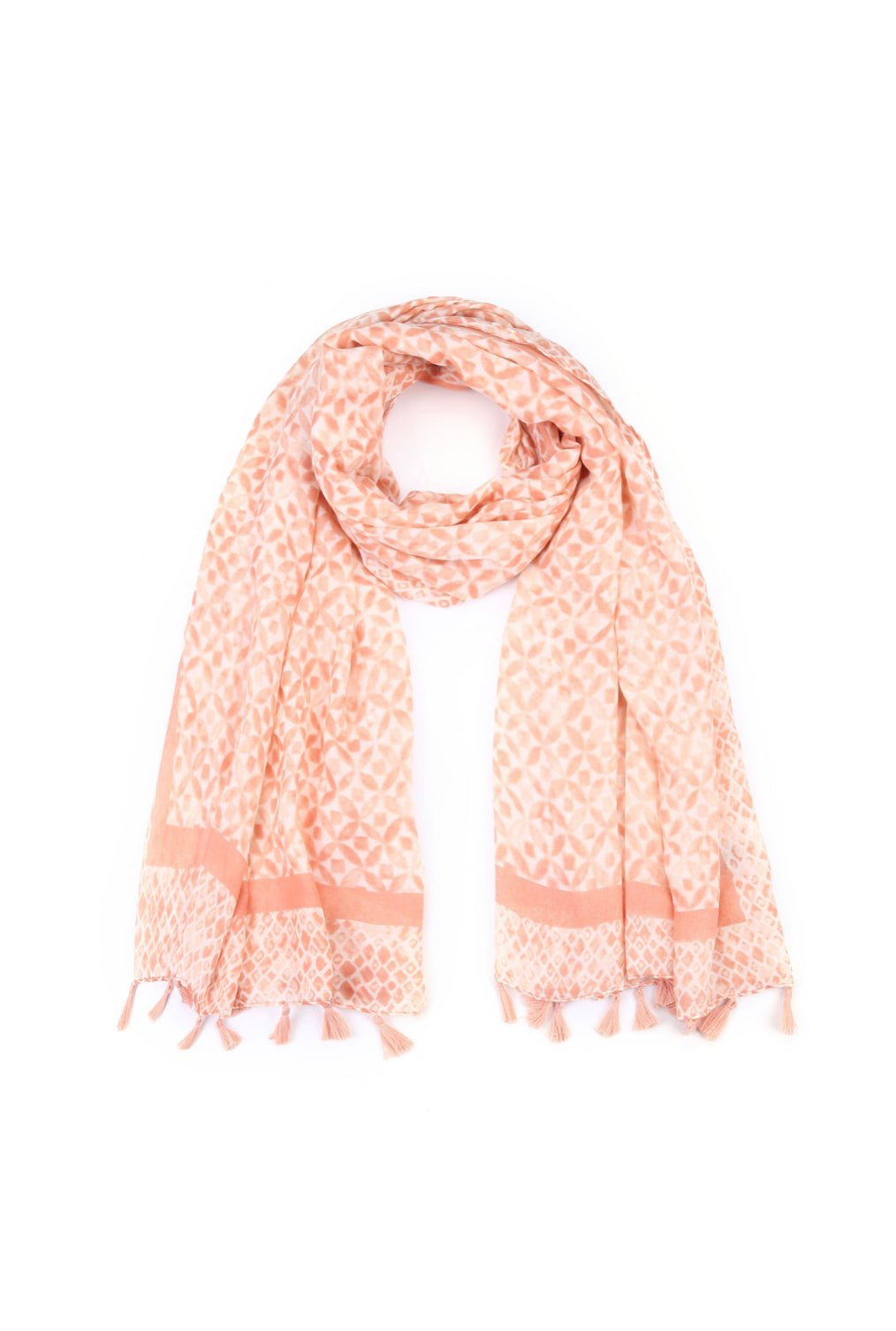 Shawl met franjes “salmon”
