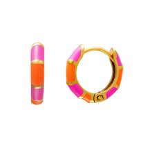 Load image into Gallery viewer, Stainless steel oorbellen colorblock “pink”
