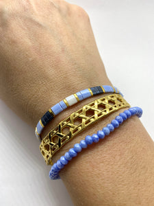 Mooie Tila armband met verschuifbare knoop “lavendel”