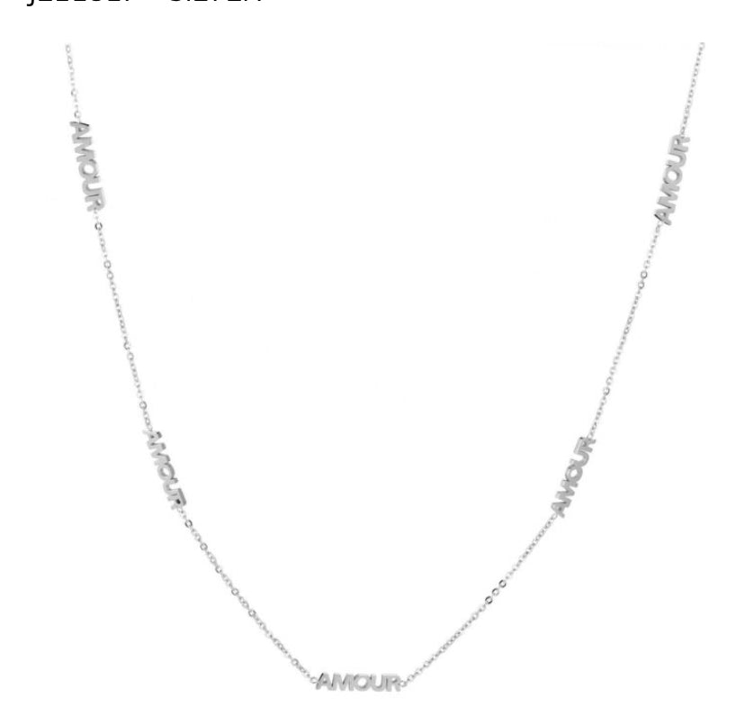 Mooie fijne Stainless steel ketting “Amour zilver”