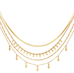 Multilayer Stainless steel ketting “gold”