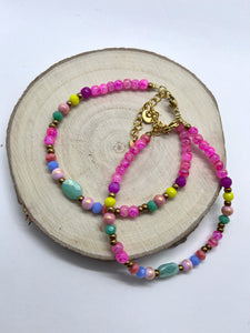 Kleurrijke kralenarmband “mint”