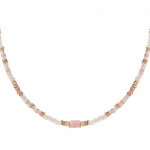 Afbeelding in Gallery-weergave laden, Stainless steel kralenketting met natuurstenen “pink”
