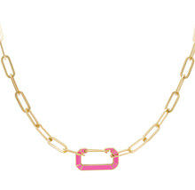 Afbeelding in Gallery-weergave laden, Stainless steel ketting met square boeislot “pink”
