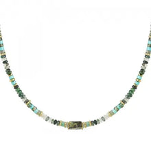 Afbeelding in Gallery-weergave laden, Stainless steel kralenketting met natuurstenen “ turquoise”
