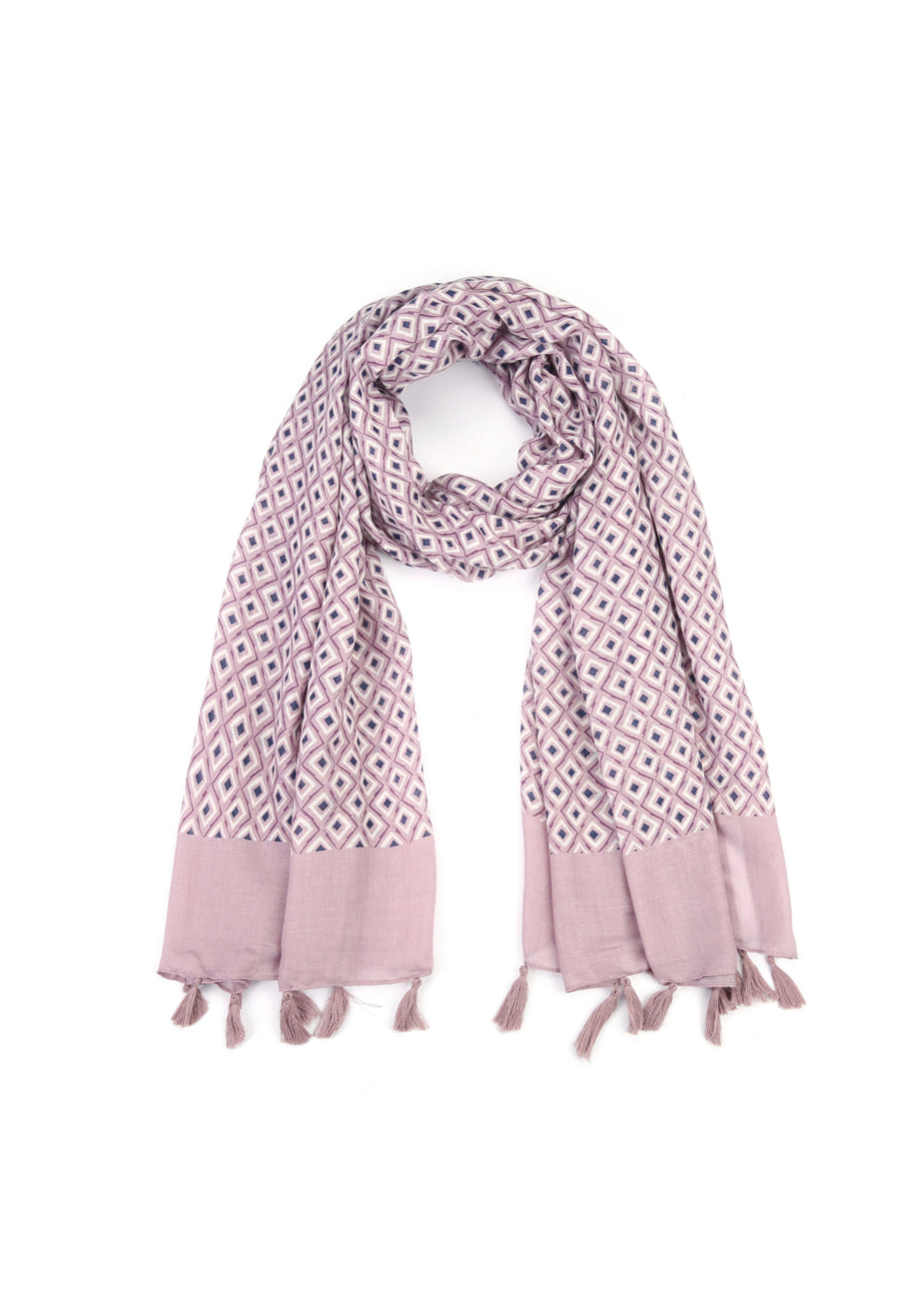 Shawl met fringes “Lilac”