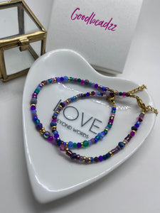 Purple multicolor beads armband